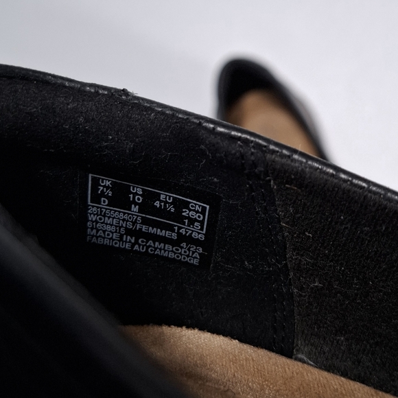 Clarks Womens Black Leather Loafers Size 10 Casual Professional Shoes - Picture 8 of 14